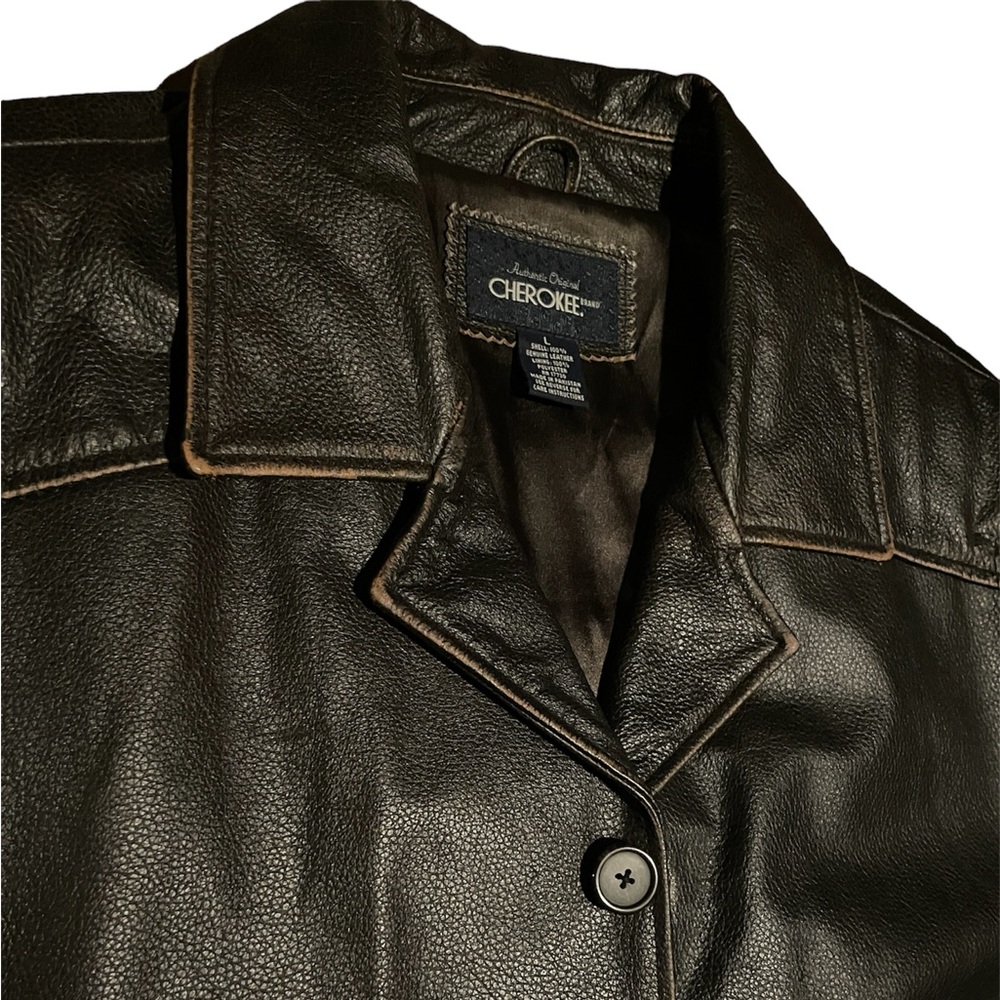 Vintage Leather Button-Front Blazer/Jacket - image 1